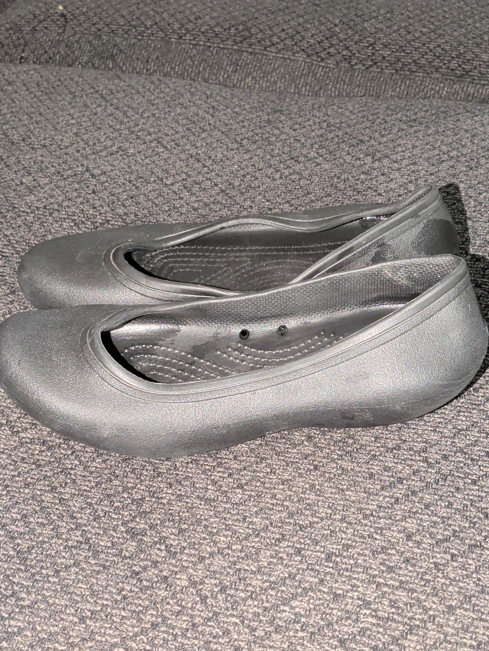 CROCS Women's Classic Black Slip-On Ballet Flats